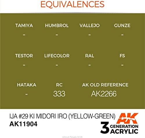 AK Akril 3Gen Repülőgép AK11904 IJA 29 Ki Midori IRO (Sárga-Zöld) (17ml)