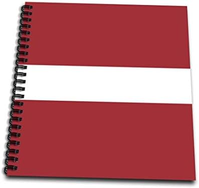 3dRose Zászló Lettország-lett Sötét Piros, Barna-Fehér Csíkos-Európa Balti Ország A Világ-Emlék Könyv,