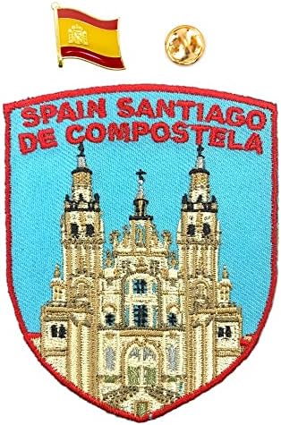 Egy-EGY Santiago de Compostela Ragasztó Javítás Javítás + España Régi Zászló Bross, a Morál Ruházat Jelvények,