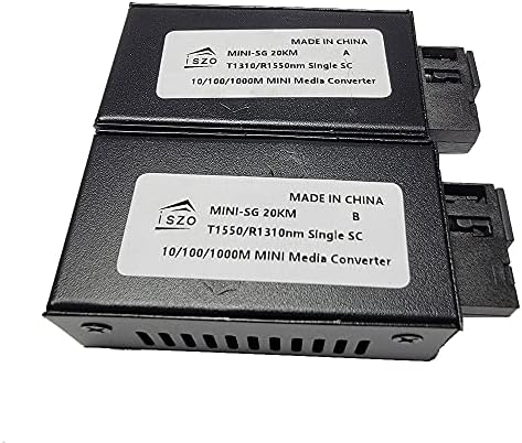 iszo 1Pair Mini Gigabit Adó, Media Converter, A/B Optikai Adó-vevő, SC 1,25 G, RJ45 10/100/1000Mbps, 20