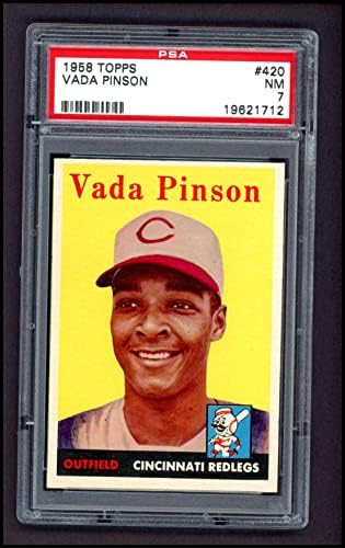 1958 Topps 420 Vada Pinson Cincinnati Reds (Baseball Kártya) PSA a PSA 7.00 Vörösök